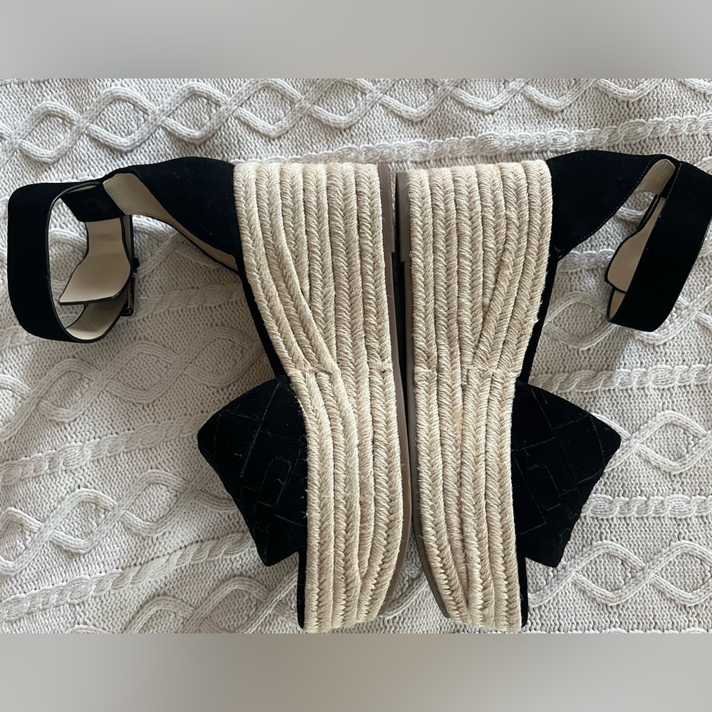 Marc Fisher Black Wedge Espadrilles Women’s Size 9.5 - Picture 10 of 15